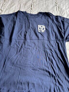 Disney Parks Walt Disney World Spirit Jersey Unisex Blue Large Striped Sleeves